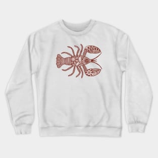 Lobster (brown and white horizontal) Crewneck Sweatshirt